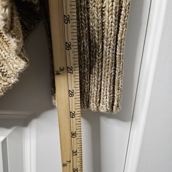 Michael Kors Chunky Knit Toggle Cardigan Sweater Cozy Neutral Size L Poncho Warm - Picture 15 of 16